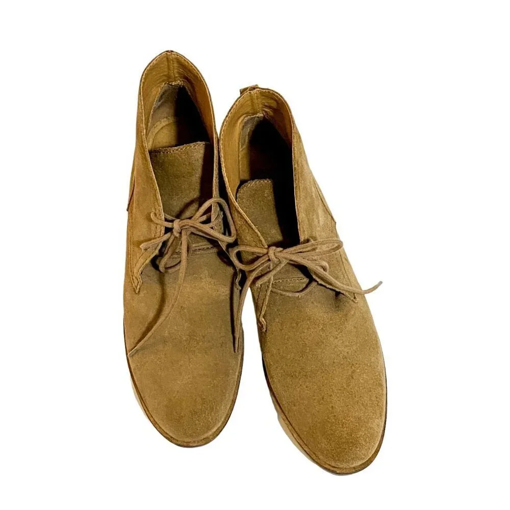Lucky Brand Garboh Tan Suede Dessert Booties 10M